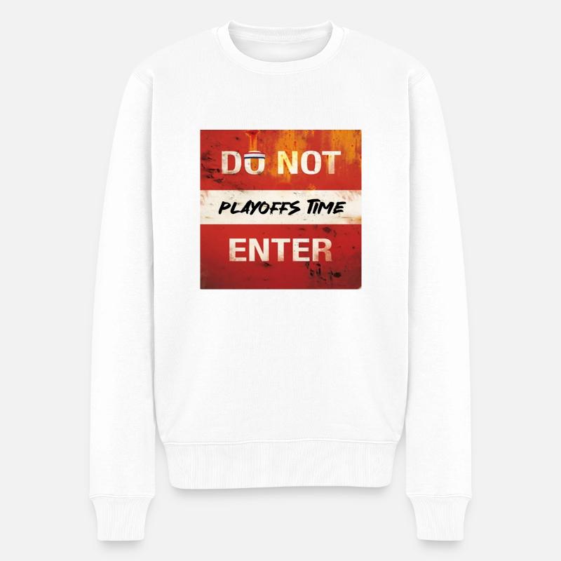 " playoffs time" - Pull Premium bio Homme - blanc