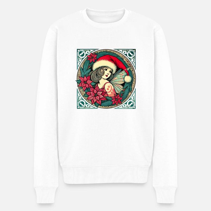 Weihnachtsfee - Männer Premium Bio Pullover - Weiß