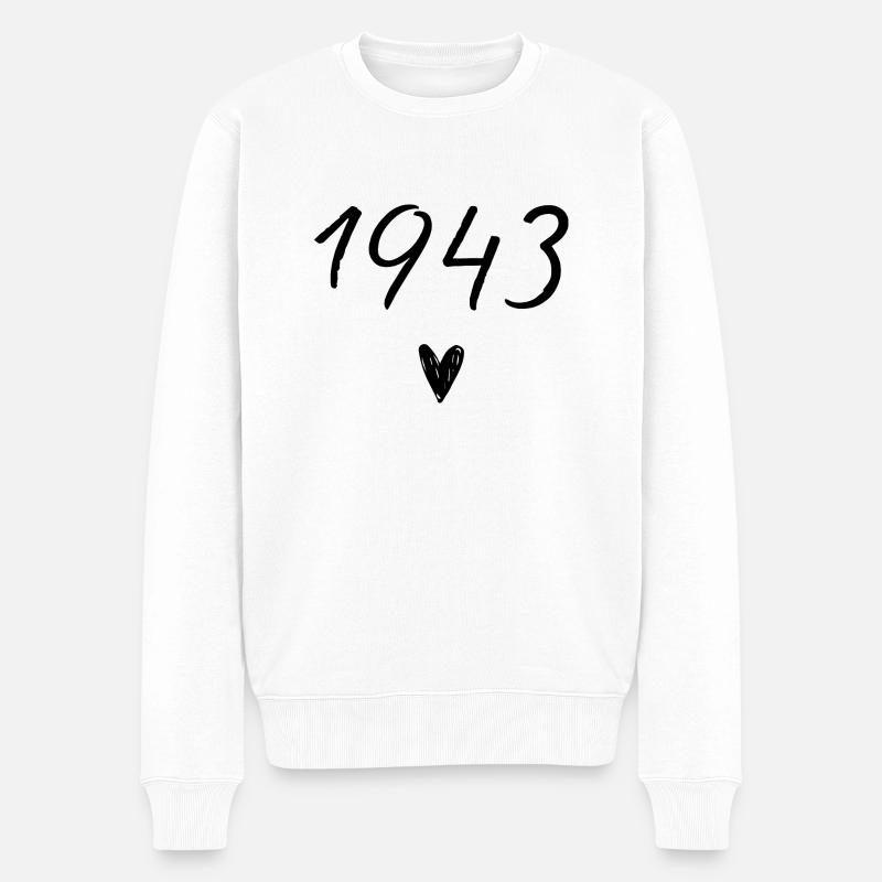 Herzjubiläum 1943 - Männer Premium Bio Pullover - Weiß