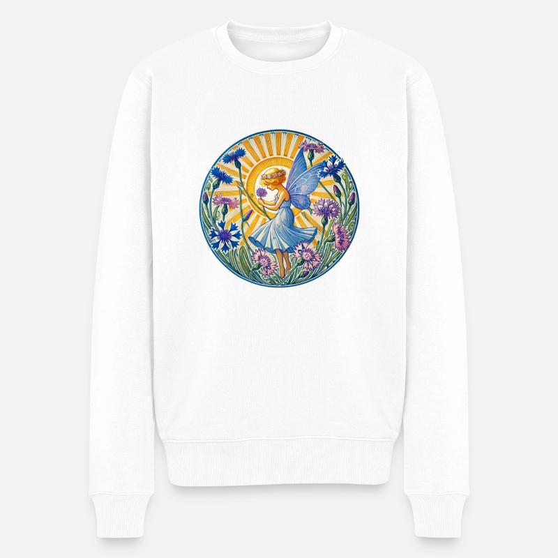 Fée bleuet bleu - Pull Premium bio Homme - blanc