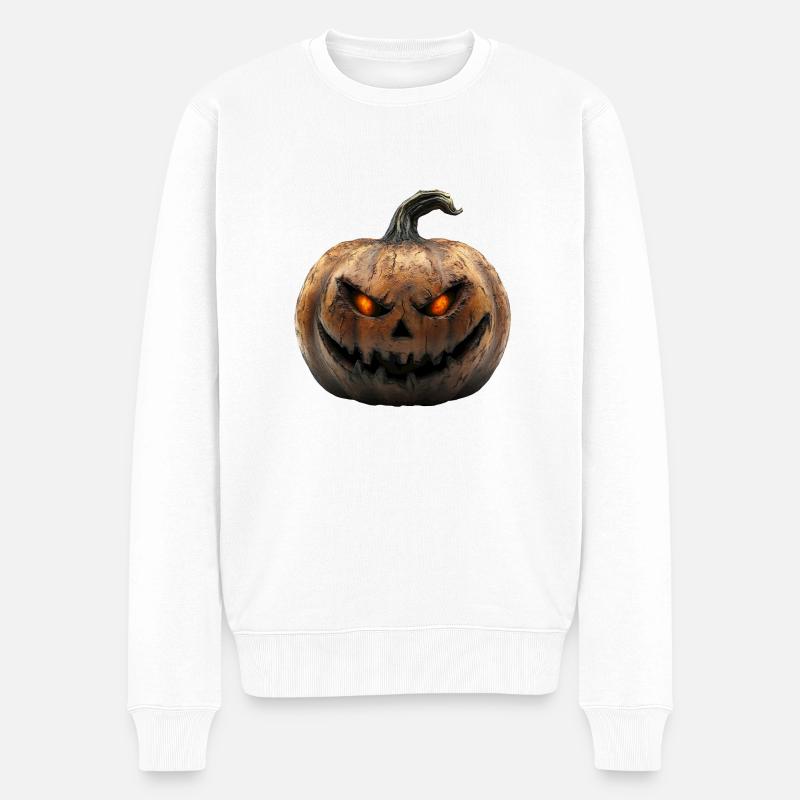 Pumpkin, la déco d’Halloween effrayante - Pull Premium bio Homme - blanc