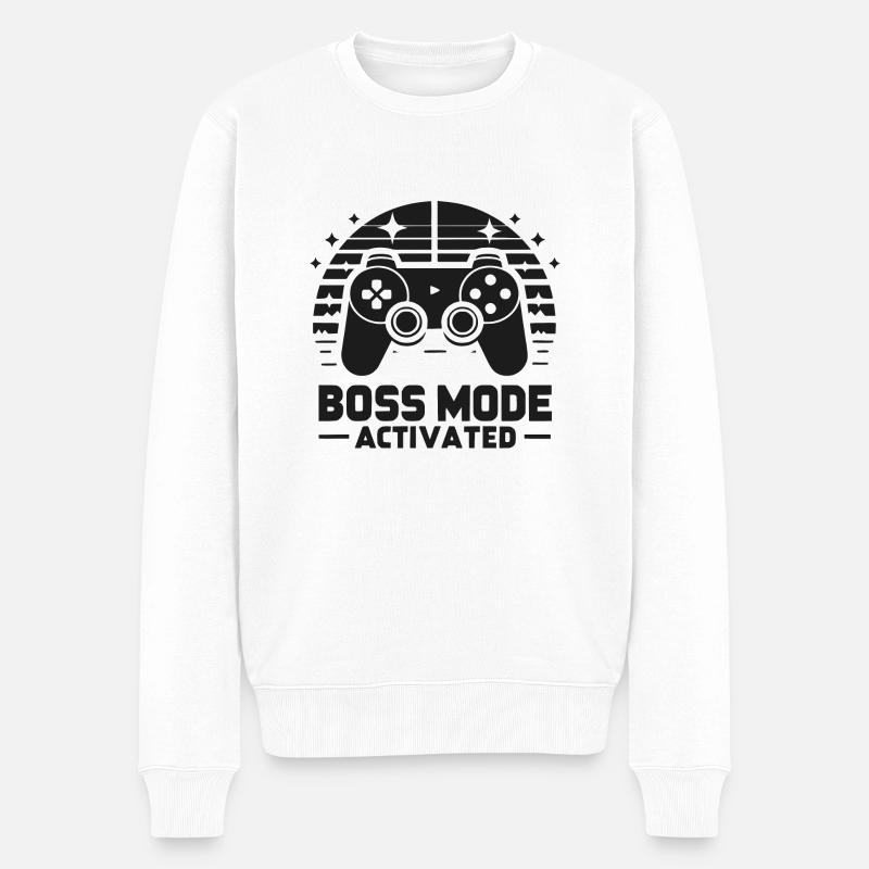 Bos-Modus aktiviert - Männer Premium Bio Pullover - Weiß