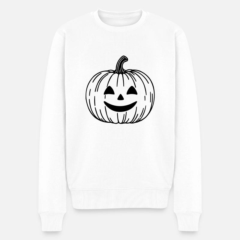 Kürbis - Männer Premium Bio Pullover - Weiß
