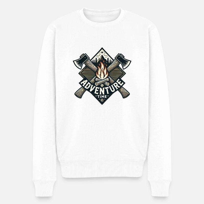Adventure Time Campfire Spirit - Männer Premium Bio Pullover - Weiß