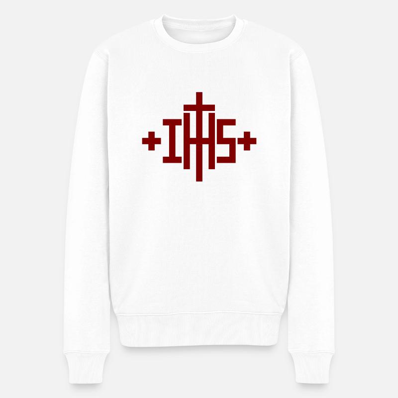 IHS - Männer Premium Bio Pullover - Weiß
