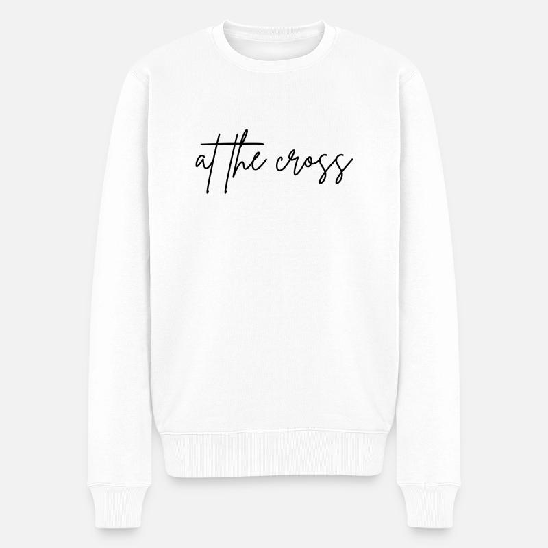 at the cross - Männer Premium Bio Pullover - Weiß