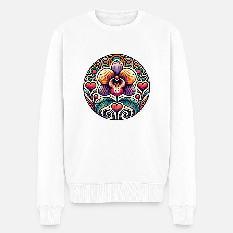 orchidée - Pull Premium bio Homme - blanc