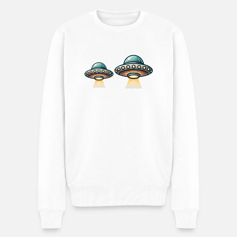 ufo 2 - Männer Premium Bio Pullover - Weiß