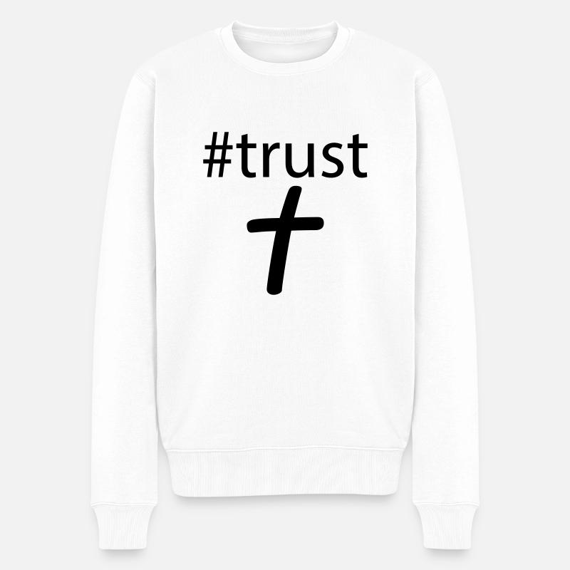 #trust en Jésus - Pull Premium bio Homme - blanc