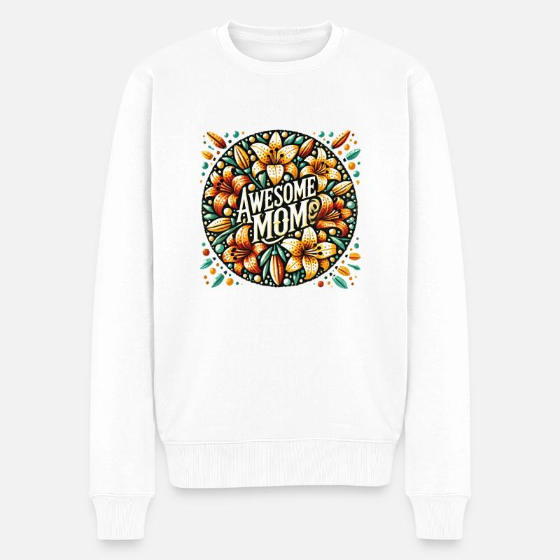 Tolle Mama - Männer Premium Bio Pullover - Weiß