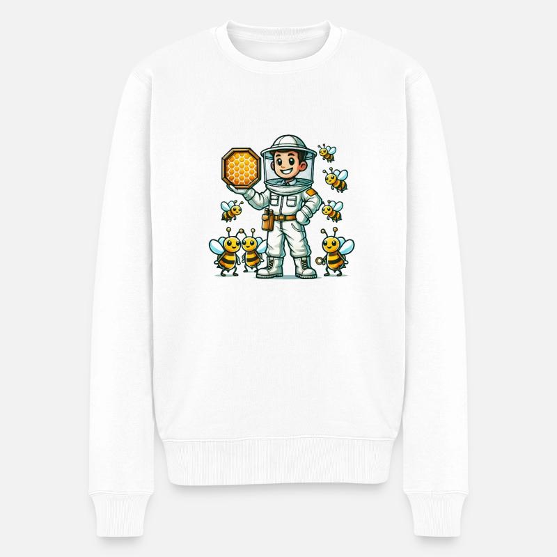 imker bienen - Männer Premium Bio Pullover - Weiß