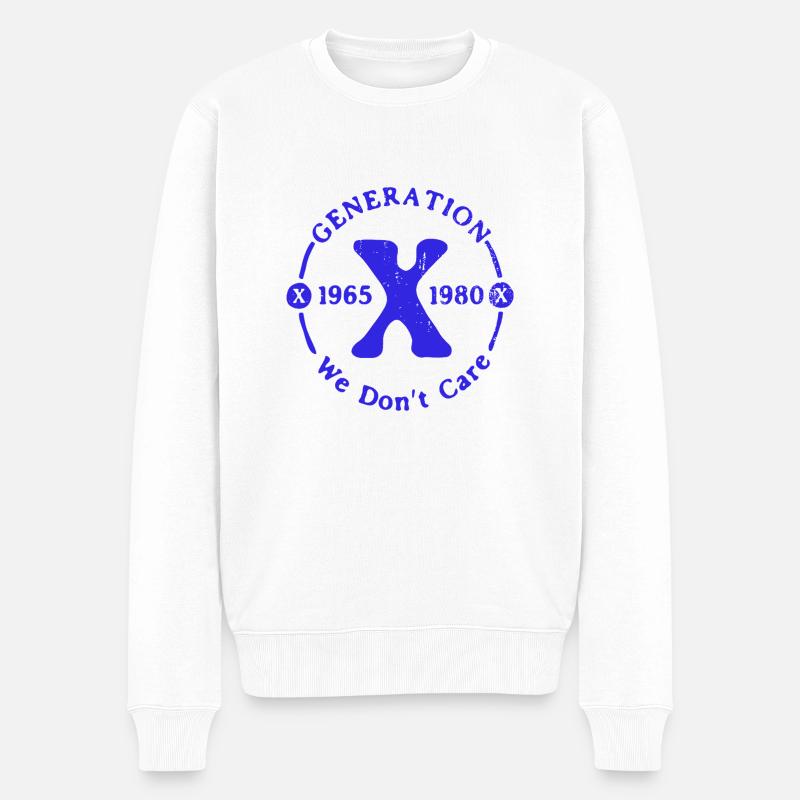 Generation X Stay Strong Positives Zitat Niedliche 80er Jahre - Männer Premium Bio Pullover - Weiß