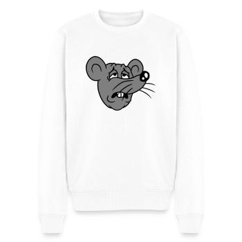 Souris épuisée triste désespérément fatiguée souffrance douce - Pull Premium bio Homme - blanc - Devant - Thijin (182cm)