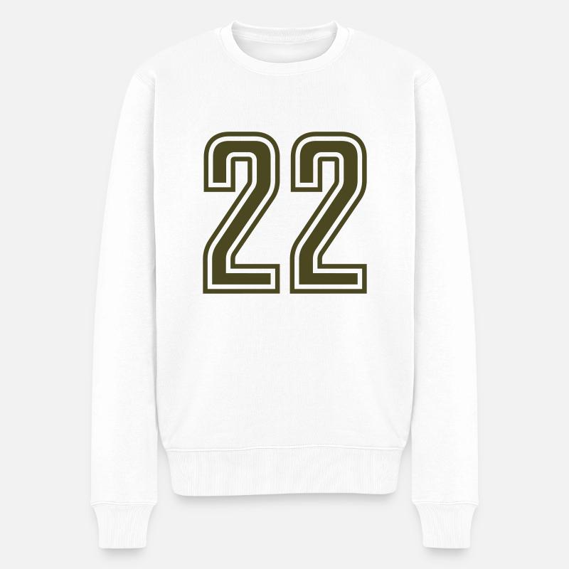 22 - Männer Premium Bio Pullover - Weiß