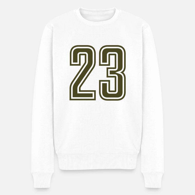 23 - Männer Premium Bio Pullover - Weiß