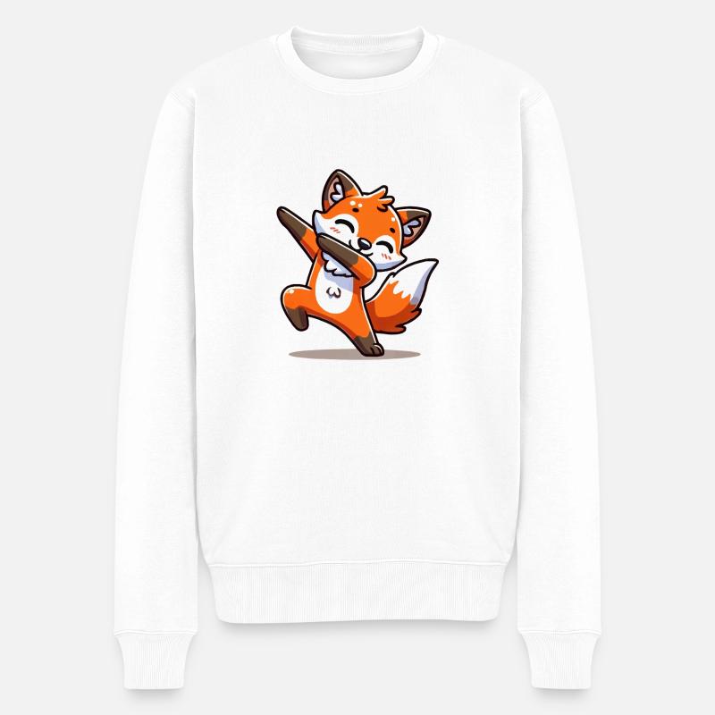 dabbing d’animaux de renard - Pull Premium bio Homme - blanc