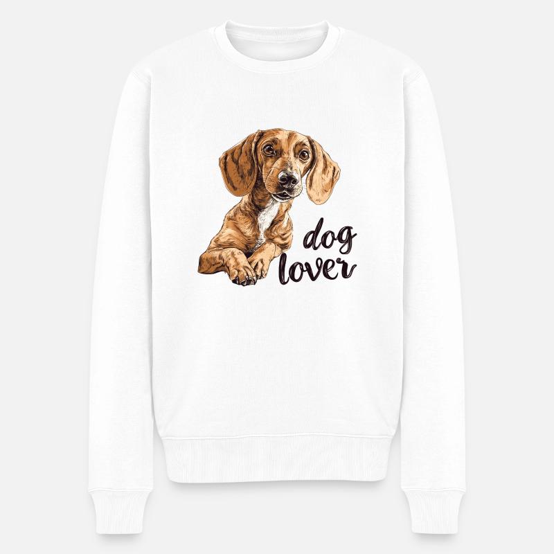 Amoureux des chiens - Pull Premium bio Homme - blanc
