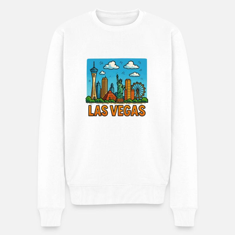 Ville de Las Vegas - Pull Premium bio Homme - blanc