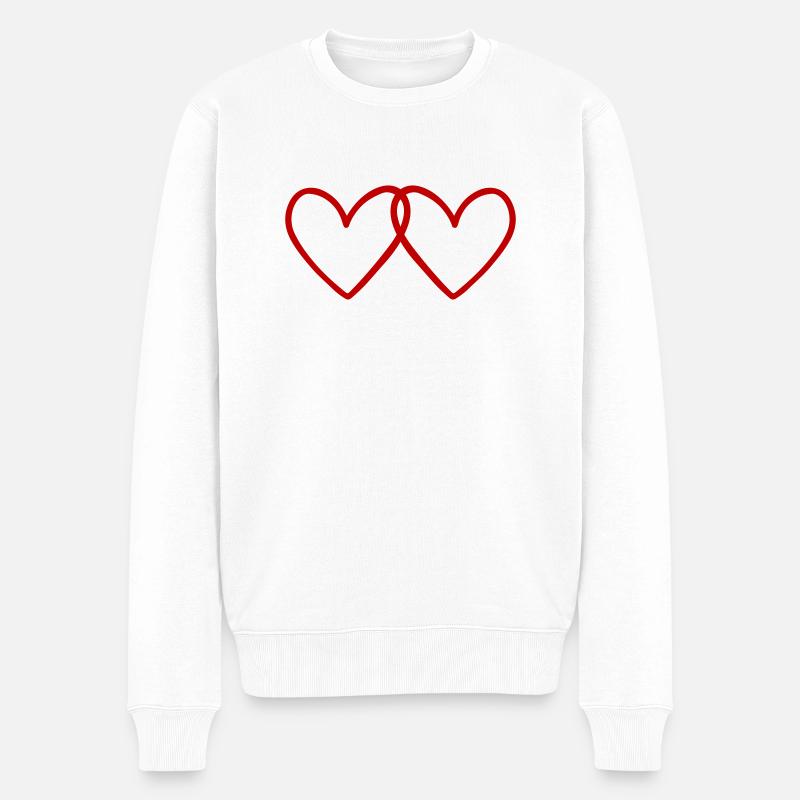 Herzen Liebe Symbol - Männer Premium Bio Pullover - Weiß