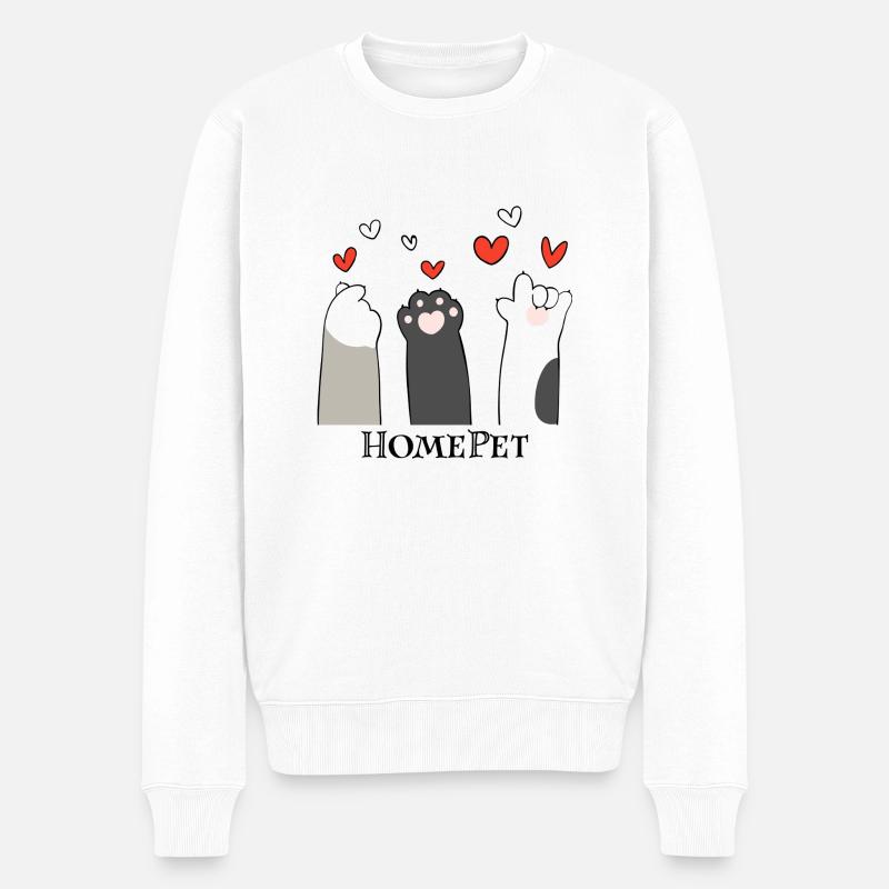 HomePet | Love | Hund | Katze - Männer Premium Bio Pullover - Weiß