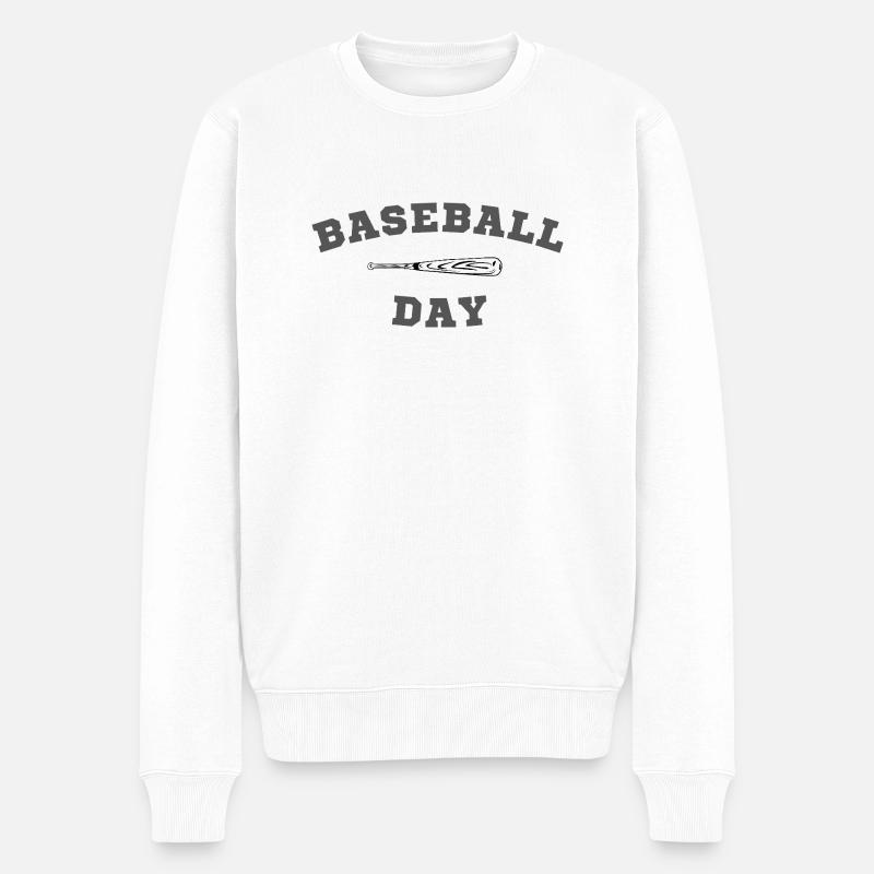 Jour de Baseball - Batte Retro - Pull Premium bio Homme - blanc