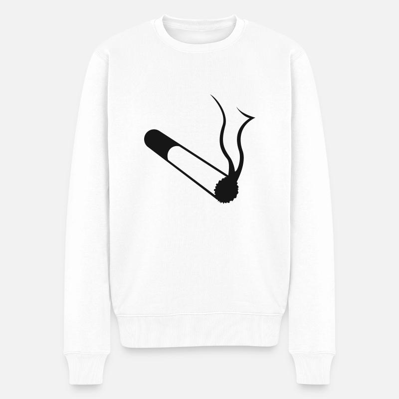 zigarrette - Männer Premium Bio Pullover - Weiß
