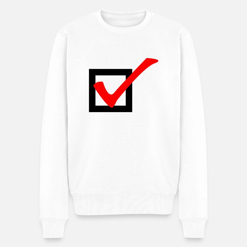 Abhaken - Männer Premium Bio Pullover - Weiß