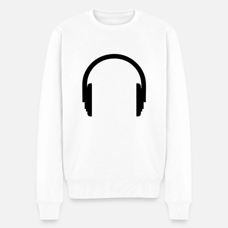 Kopfhörer - Männer Premium Bio Pullover - Weiß