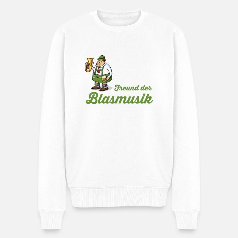 Freund der Blasmusik - Männer Premium Bio Pullover - Weiß