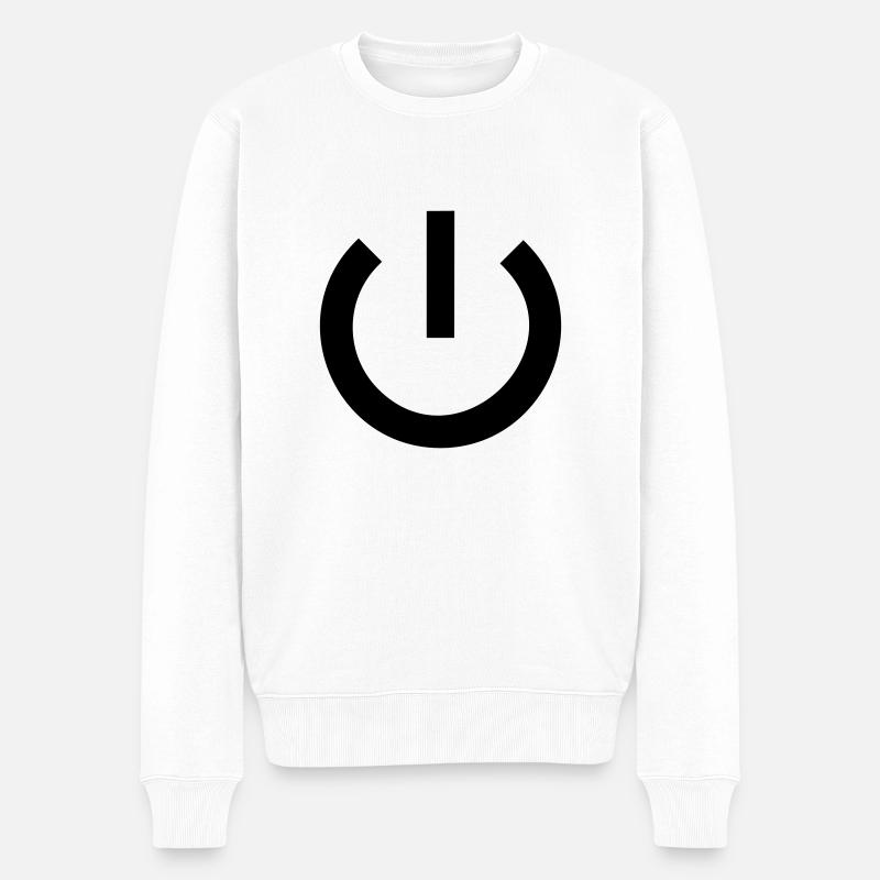 Power On Off - Pull Premium bio Homme - blanc