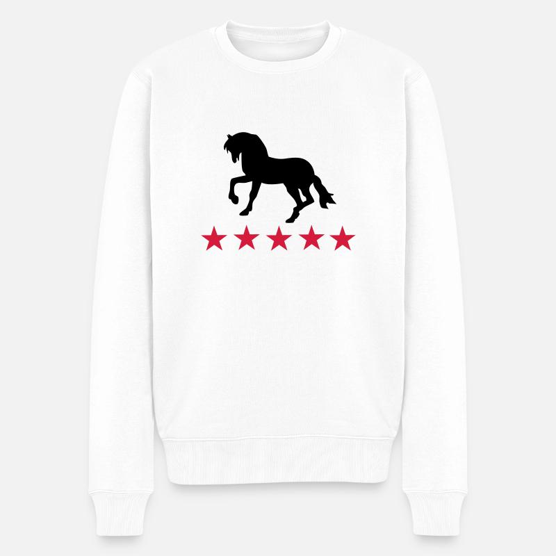 chevaux - Pull Premium bio Homme - blanc