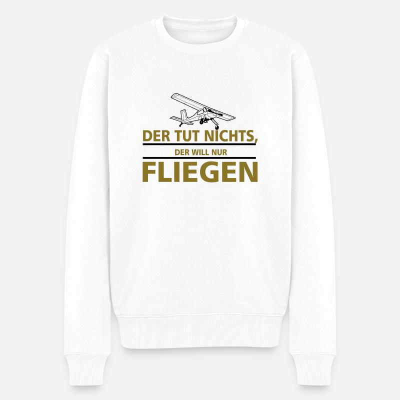 nurfliegen_wilga - Männer Premium Bio Pullover - Weiß