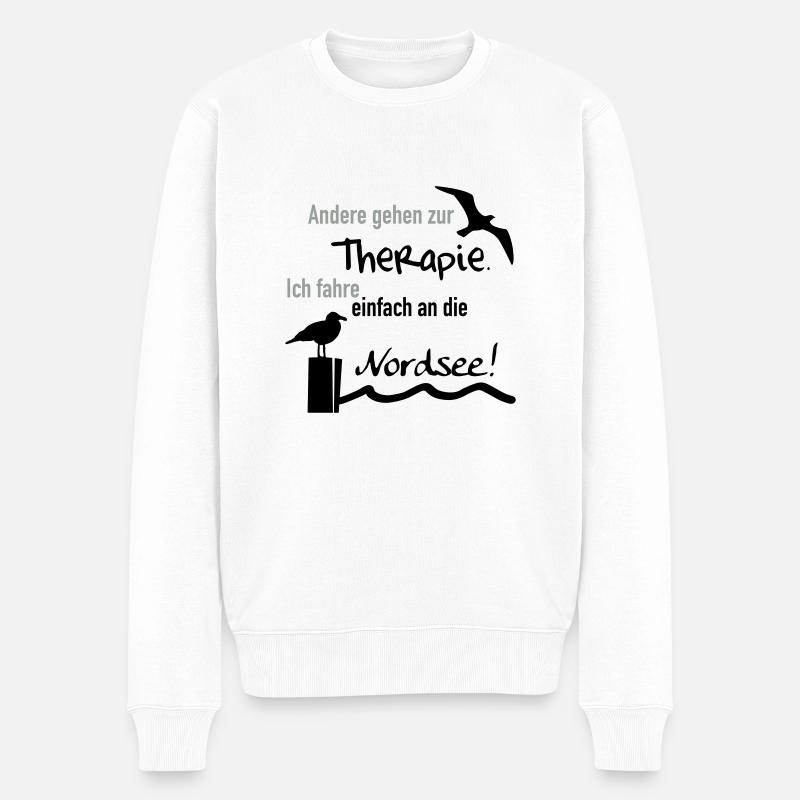 Therapie Nordsee - Männer Premium Bio Pullover - Weiß