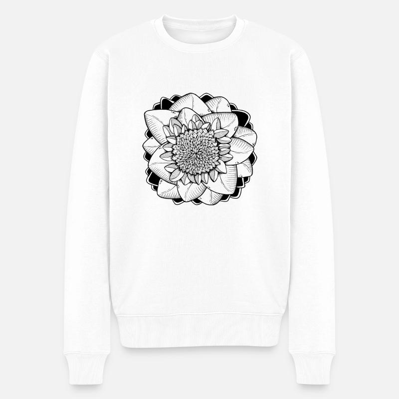 Bluete - Männer Premium Bio Pullover - Weiß