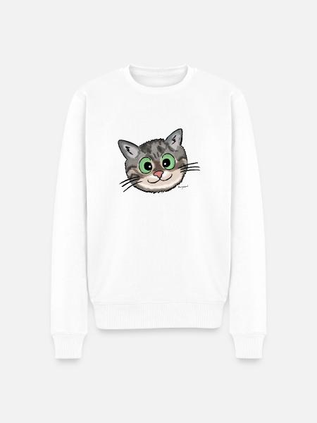 Kätzchen Lissy (smiling) - Männer Premium Bio Pullover - Weiß