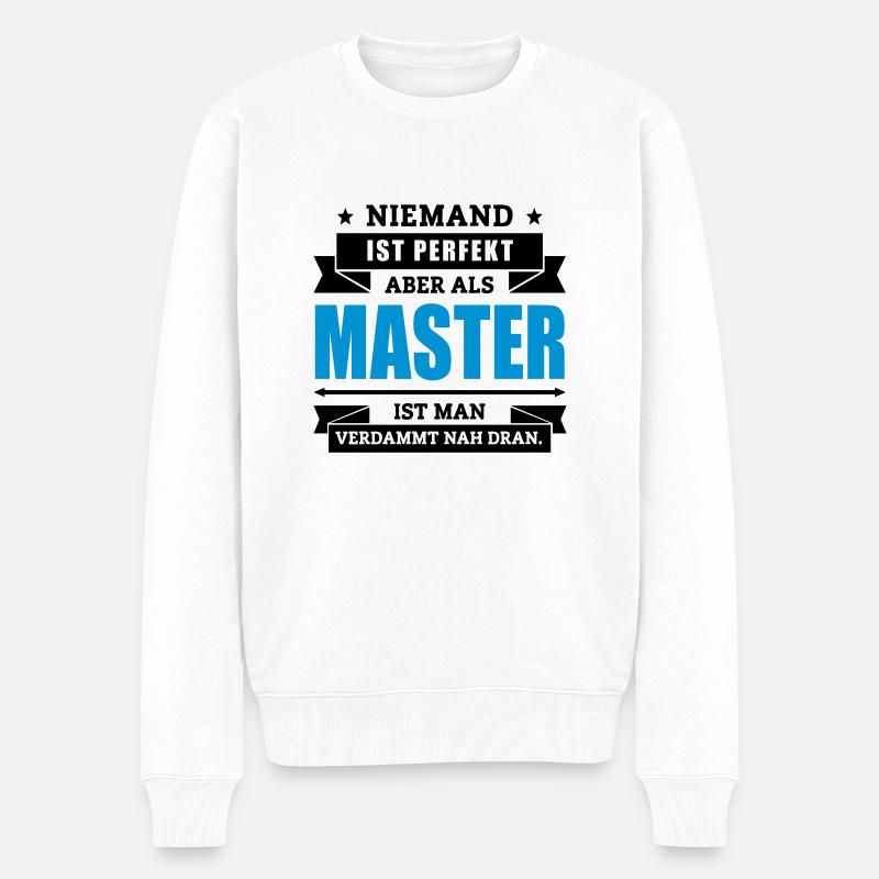 Funshirt Master - Männer Premium Bio Pullover - Weiß