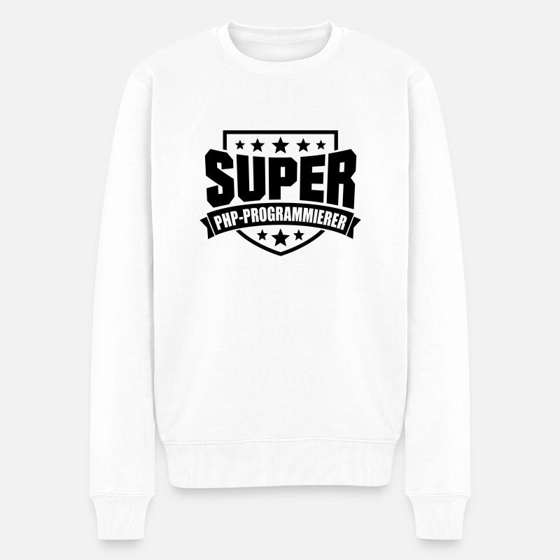 Super PHP-Programmierer - Männer Premium Bio Pullover - Weiß