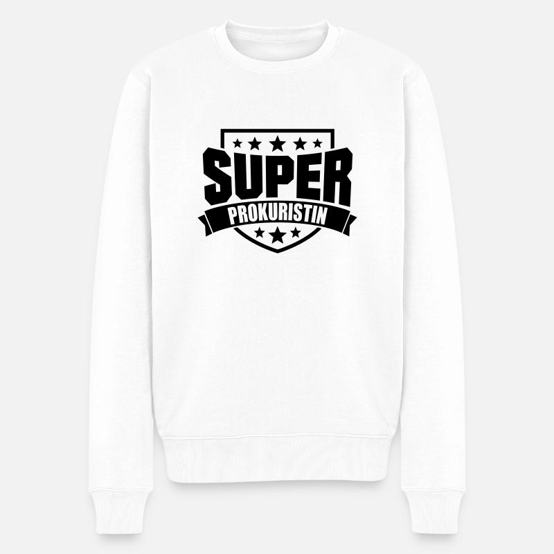 Super Prokuristin - Männer Premium Bio Pullover - Weiß