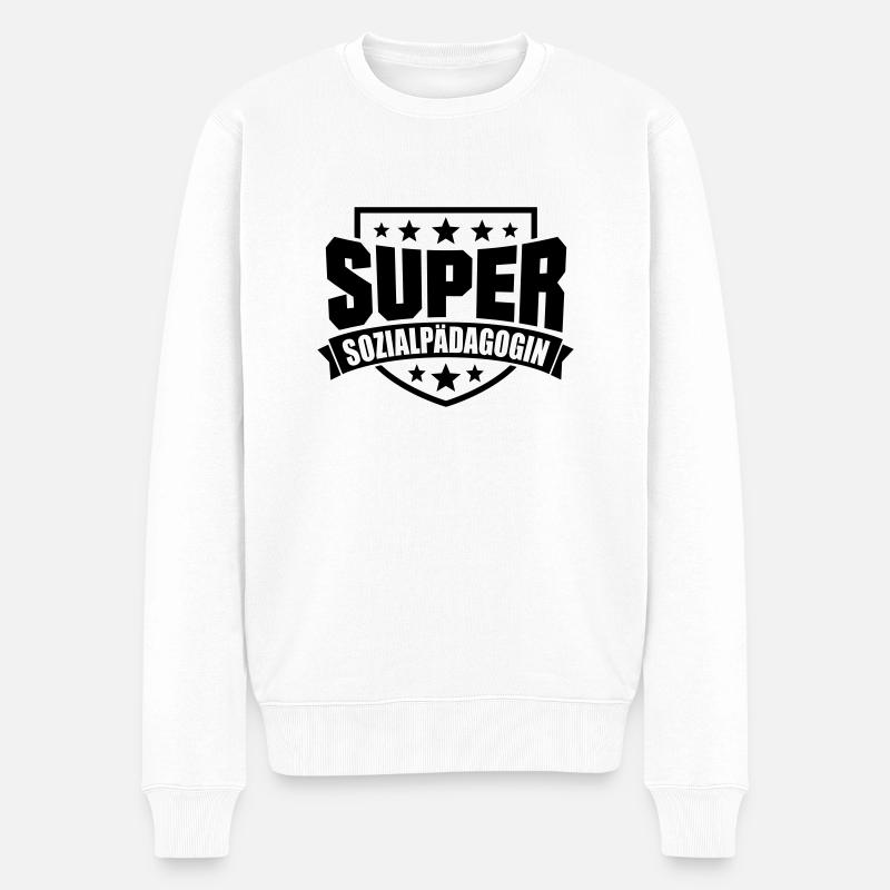 Super Sozialpädagogin - Männer Premium Bio Pullover - Weiß