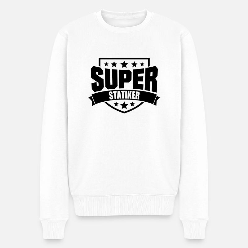 Super Statiker - Männer Premium Bio Pullover - Weiß