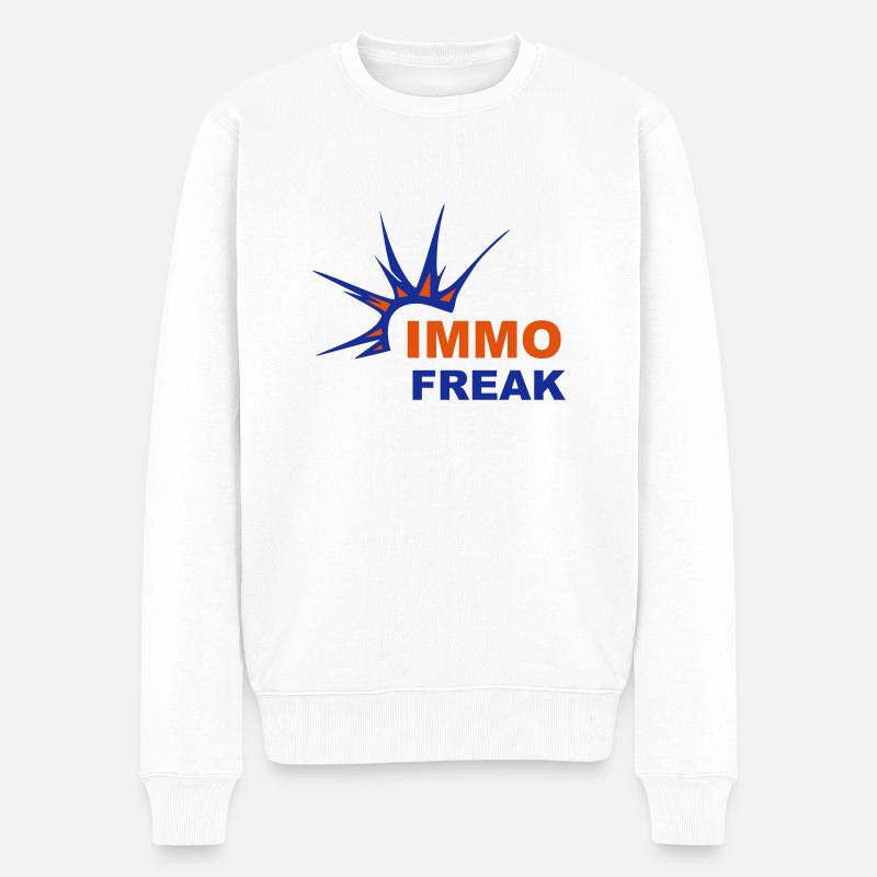 IMMO FREAK - Männer Premium Bio Pullover - Weiß