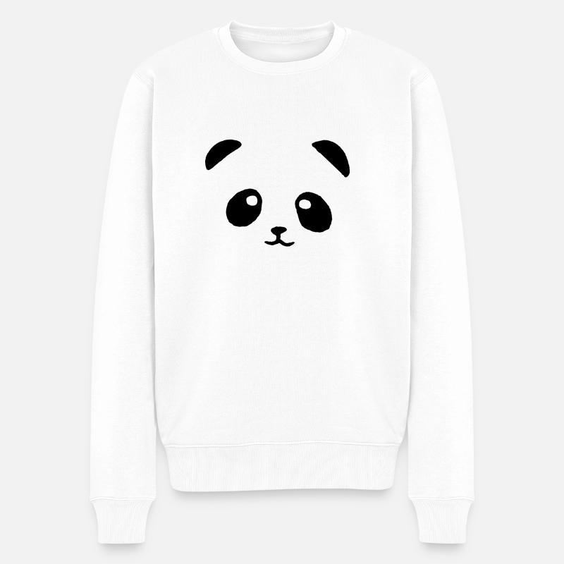 panda face - Pull Premium bio Homme - blanc