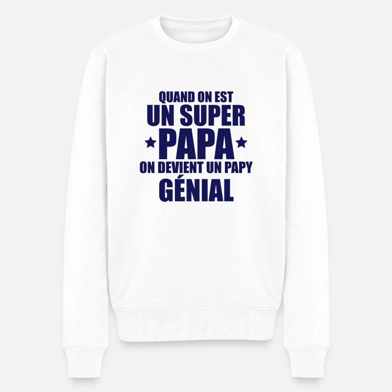 on devient un papy génial - Pull Premium bio Homme - blanc