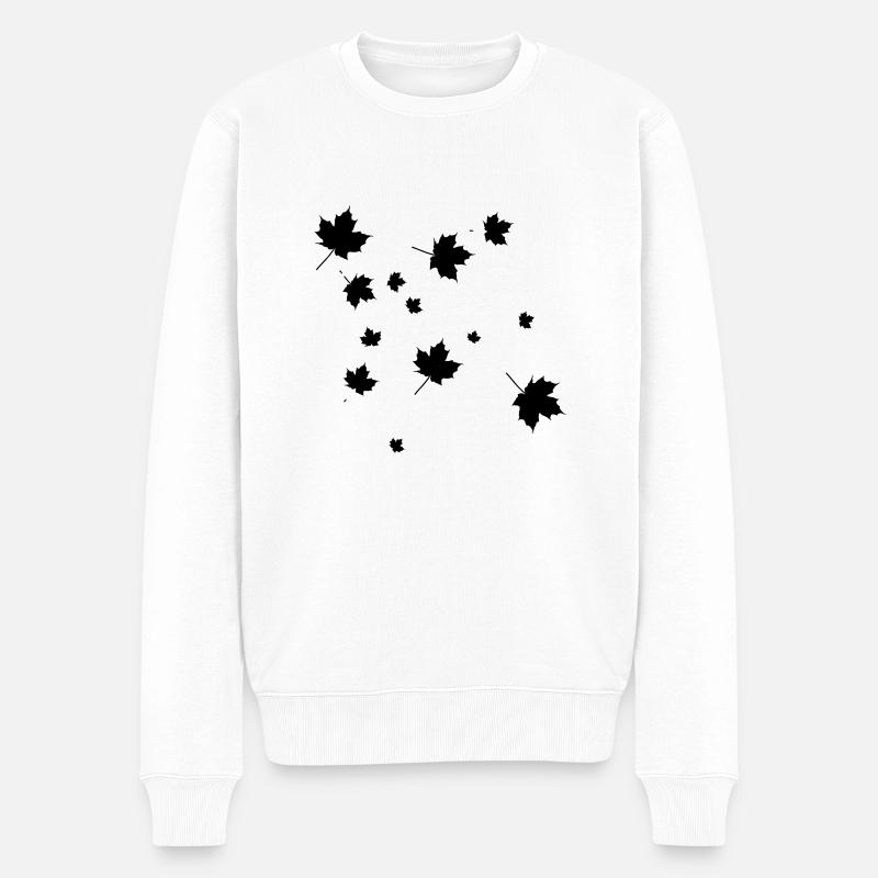 feuilles mortes - Pull Premium bio Homme - blanc