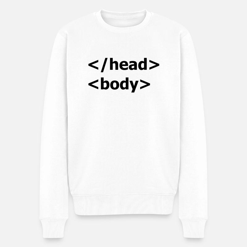 HTML Spass - Männer Premium Bio Pullover - Weiß