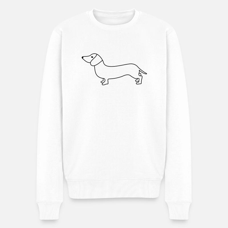 dackel - Männer Premium Bio Pullover - Weiß