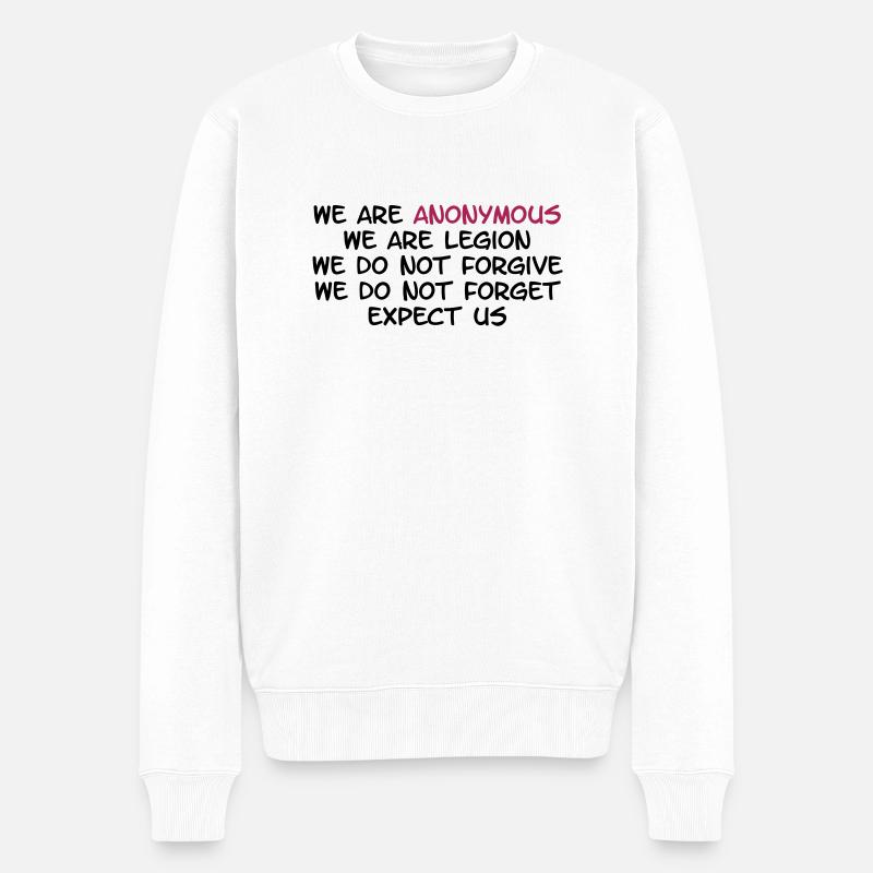 We Are Anonymous - Pull Premium bio Homme - blanc