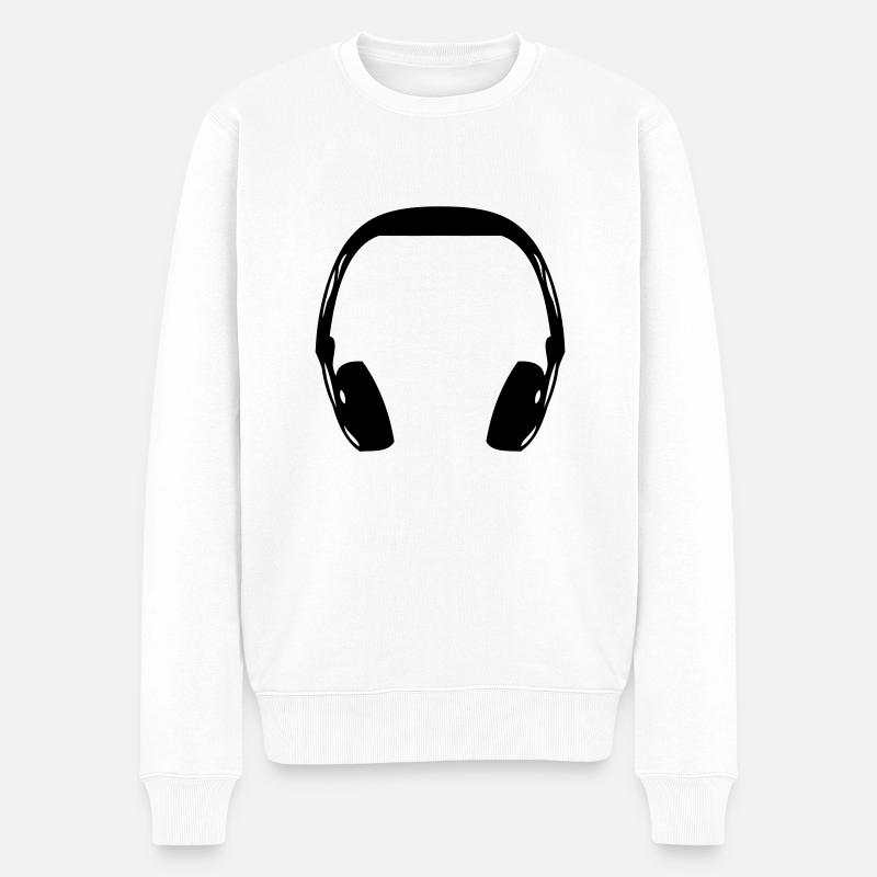 headphone - Männer Premium Bio Pullover - Weiß