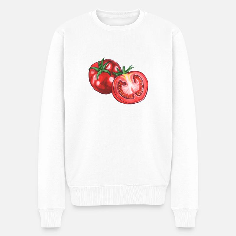 Tomate - Männer Premium Bio Pullover - Weiß