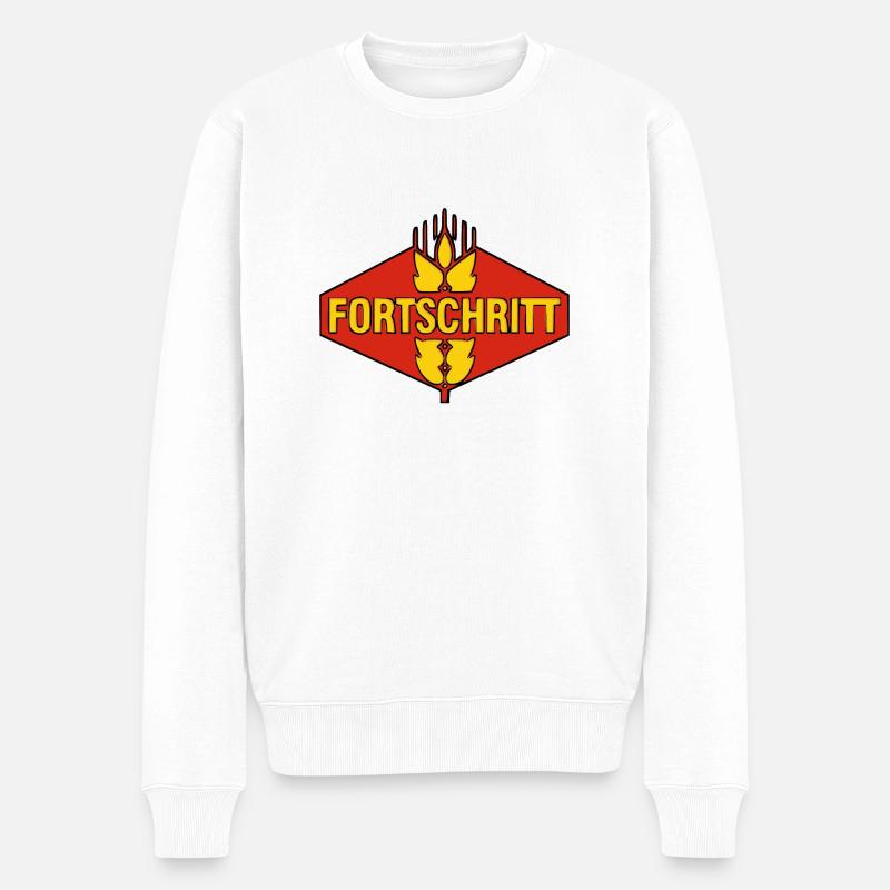 Fortschritt schwarz-rot-gold - Männer Premium Bio Pullover - Weiß